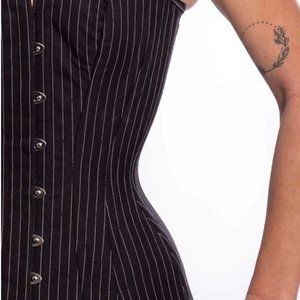 Pinstripe Hourglass Curve Longline Overbust Corset : CS-511 Size 22